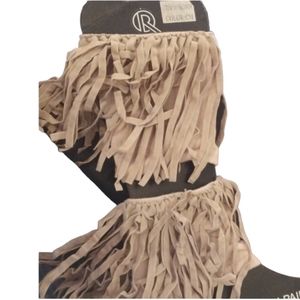 TAN FRINGE LEG/BOOT CUFFS